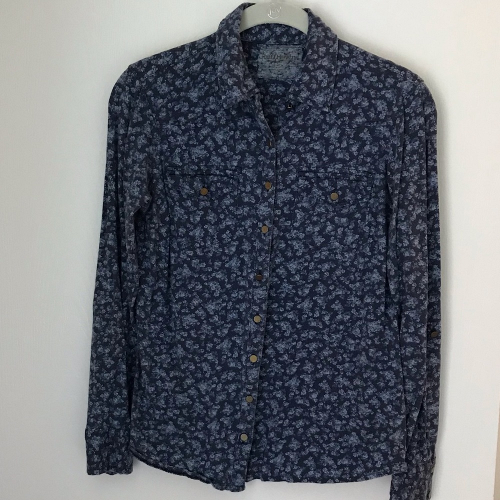 Ruff Hewn Flower Pattern Button Down Shirt